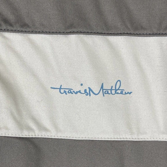 Travis Mathew Mens L Full Zip Golf Jacket Mock Neck Pockets Stretch Gray Striped - Picture 4 of 15